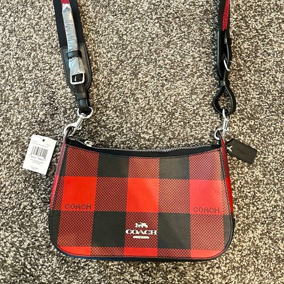 RED PLAID CROSSBODY BAG